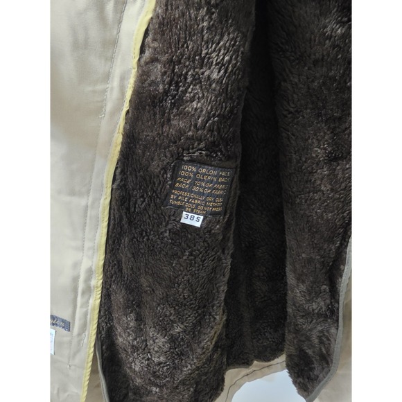 Vintage Glen Eagles Modern Classics Trench Coat Mens 38S Tan Faux Fur Lined - Picture 5 of 7